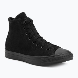 Trampki Converse Chuck Taylor All Star Hi Suede Faux Fur. Czarne trampki Converse, bez wzorów, bez zapięcia. Za 259,99 zł.