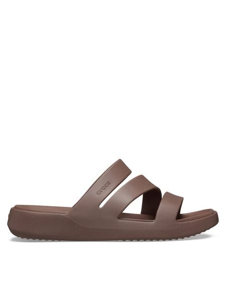Crocs Klapki Getaway Strappy 209587 Brązowy. Brązowe klapki Crocs, bez wzorów, z tworzywa sztucznego, bez obcasa. Za 135,99 zł.