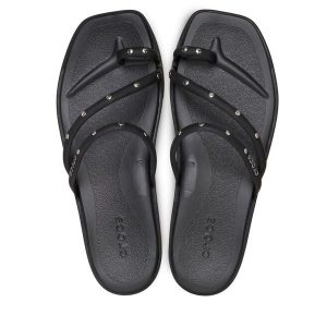Japonki Crocs. Czarne klapki Crocs, bez wzorów, bez obcasa. Za 189,99 zł.