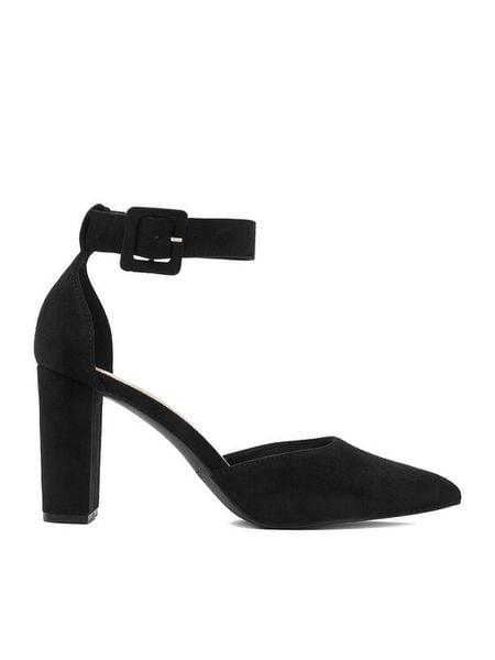 JENNY Czółenka CEO-LH230312-5 Czarny. Czarne czółenka Jenny, bez wzorów, z materiału, bez obcasa, bez zapięcia. Za 129,99 zł.