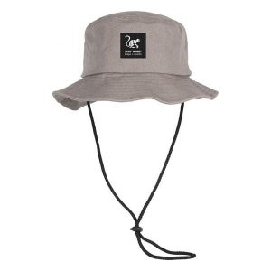 Kapelusz trekkingowy z sznurkiem – bawełna – L/XL (Szary). Szare kapelusze SURF MONKEY, bez wzorów, z bawełny. Za 159,95 zł.