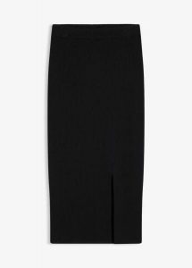 Spódnica ołówkowa z cienkiej dzianiny z miękkiej mieszanki wiskozy. Czarne spódnice bonprix, bez wzorów, z dzianiny, eleganckie. Za 117,99 zł.