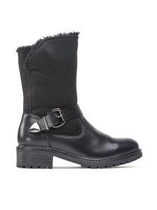 Clara Barson Botki WSX158-01 Czarny. Czarne botki Clara Barson, bez wzorów, z materiału, bez obcasa, na płaskiej podeszwie, bez zapięcia. Za 169,99 zł.
