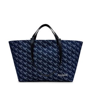 Torebka Desigual. Niebieskie shopper bag Desigual, bez wzorów, bez dodatków. Za 299,99 zł.