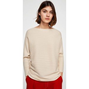 Mango - Sweter Vanesa. Szare swetry klasyczne marki Mango, z dzianiny, z krótkim rękawem. W wyprzedaży za 79,90 zł.