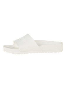Birkenstock Klapki "Barbados" w kolorze białym rozmiar: 37. Białe klapki Birkenstock, bez wzorów, z otwartym noskiem, bez obcasa. Za 188,85 zł.