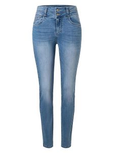 Timezone Dżinsy "Enya" - Slim fit - w kolorze błękitnym rozmiar: W30/L32. Niebieskie jeansy Timezone, z aplikacjami. Za 136,13 zł.