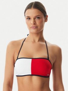 Tommy Hilfiger Góra od bikini UW0UW06572 Czerwony. Czerwone bikini TOMMY HILFIGER, bez wzorów, z syntetyku. Za 209,99 zł.