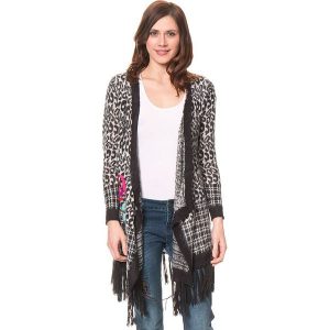 Kardigan "Ariadna" w kolorze czarno-szarym. Czarne kardigany marki Desigual. W wyprzedaży za 193,95 zł.