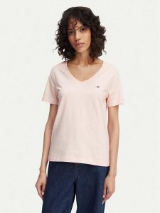 Gant T-Shirt Shield 4200750 Pomarańczowy jasny Regular Fit. Brązowe t-shirty GANT, l, bez wzorów, z bawełny, bez kołnierzyka, bez ramiączek. Za 210,99 zł.