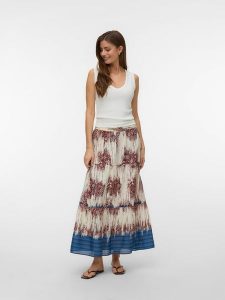 Vero Moda Spódnica w kolorze beżowo-jasnobrązowo-niebieskim rozmiar: M. Brązowe spódnice Vero Moda, m, bez wzorów, z bawełny, maxi. Za 118,01 zł.