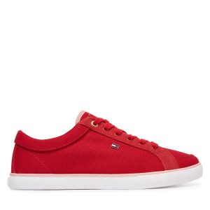 Tenisówki Tommy Hilfiger. Czerwone trampki TOMMY HILFIGER, bez wzorów, bez zapięcia. Za 329,99 zł.
