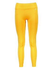 Gymshark Legginsy sportowe "Flawless" w kolorze żółtym rozmiar: S. Żółte legginsy Gymshark, s, bez wzorów, z materiału, outdoorowe. Za 79,03 zł.