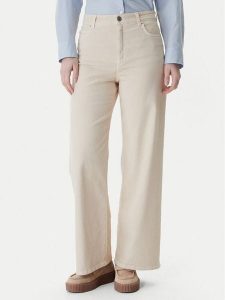 Weekend Max Mara Jeansy Medina 2615131051 Beżowy Wide Leg. Brązowe jeansy Weekend Max Mara, bez wzorów, z bawełny. Za 589,99 zł.