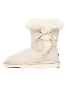 ISLAND BOOT Botki zimowe "Christy" w kolorze kremowym rozmiar: 36. Brązowe botki Island Boot, na zimę, bez wzorów, z materiału, bez obcasa, bez zapięcia. Za 166,10 zł.