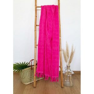 Le Comptoir de la Plage Chusta hammam "Hammam XL" w kolorze różowym - 180 x 150 cm rozmiar: onesize. Różowe apaszki i chusty Le Comptoir de la Plage, bez wzorów, z bawełny. Za 166,49 zł.