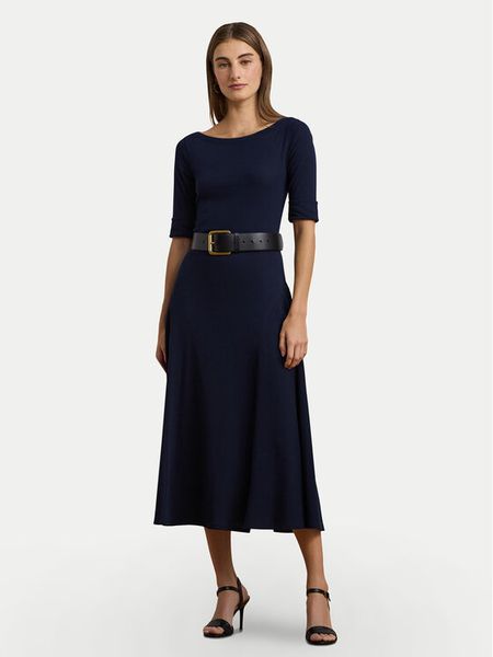 LAUREN RALPH LAUREN Sukienka codzienna 200973599002 Granatowy Slim Fit. Niebieskie sukienki Lauren Ralph Lauren, na co dzień, xs, bez wzorów, z bawełny, bez kołnierzyka, bez ramiączek, proste. Za 539,99 zł.