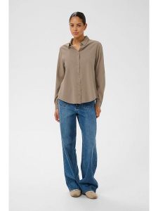 Kaffe Koszula w kolorze szarobrązowym rozmiar: 42. Brązowe koszule Kaffe, bez wzorów, z bawełny, bez kołnierzyka, bez ramiączek. Za 104,99 zł.