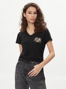 Liu Jo T-Shirt TA4203 JS003 Czarny Regular Fit. Czarne t-shirty Liu Jo, s, bez wzorów, z bawełny, bez kołnierzyka, bez ramiączek. Za 229,99 zł.