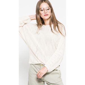 Wrangler - Sweter. Szare swetry klasyczne marki Wrangler, z bawełny, z krótkim rękawem. W wyprzedaży za 99,90 zł.