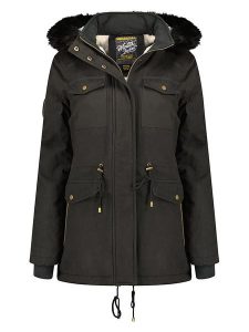 Geographical Norway Parka "Celeste" w kolorze czarnym rozmiar: S. Czarne płaszcze Geographical Norway, s, bez wzorów, bez kaptura. Za 215,21 zł.