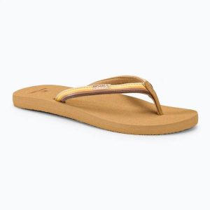 Japonki damskie Rip Curl Freedom Bloom Open Toe. Brązowe klapki Rip Curl, bez wzorów, z materiału, z otwartym noskiem, bez obcasa. Za 109,99 zł.