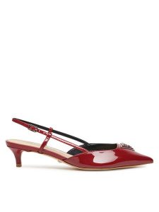 Guess Czółenka FLPJSS PAF05 Czerwony. Czerwone czółenka Guess, z aplikacjami, ze skóry, bez obcasa, bez zapięcia. Za 299,99 zł.