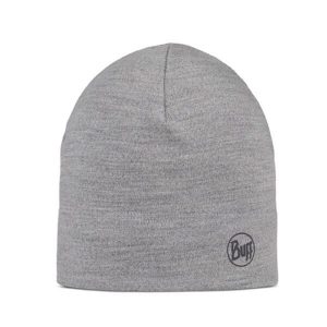 Czapka z wełny merino midweight. Szare czapki Buff, bez wzorów, z wełny, sportowe. Za 129,99 zł.