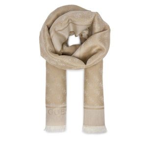 Szal Guess. Brązowe szaliki Guess, z aplikacjami. Za 239,99 zł.