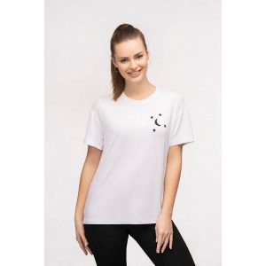 T-shirt do jogi Moonholi Moonstar z krótkim rękawem. Białe koszulki sportowe MOONHOLI, s, bez wzorów, bez kołnierzyka, bez ramiączek. Za 99,00 zł.