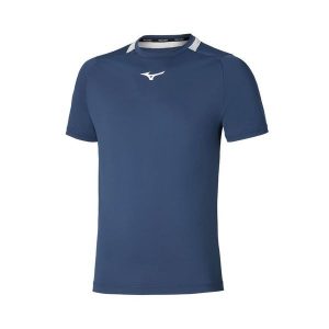 Treningowy top Mizuno. Niebieskie topy Mizuno, xl, bez wzorów, z materiału, sportowe, bez kołnierzyka, bez ramiączek. Za 111,99 zł.