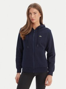 Lacoste Bluza SF5256 Granatowy Regular Fit. Niebieskie bluzy Lacoste, bez wzorów, z bawełny, bez kaptura. Za 396,99 zł.