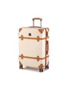 Semi Line Walizka średnia T5506-3 Beżowy. Brązowe walizki Semi-line, bez wzorów, z tworzywa sztucznego, średnie. Za 279,99 zł.