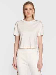 Guess T-Shirt V3RI08 I3Z14 Beżowy Relaxed Fit. Brązowe t-shirty Guess, xl, z aplikacjami, z bawełny, bez kołnierzyka, bez ramiączek. Za 175,00 zł.