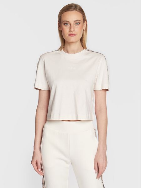 Guess T-Shirt V3RI08 I3Z14 Beżowy Relaxed Fit. Brązowe t-shirty Guess, xl, z aplikacjami, z bawełny, bez kołnierzyka, bez ramiączek. Za 174,99 zł.