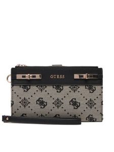 Guess Portfel Melinda Logo Slg SWJP99 02157 Czarny. Czarne portfele Guess, z aplikacjami, z materiału. Za 299,99 zł.