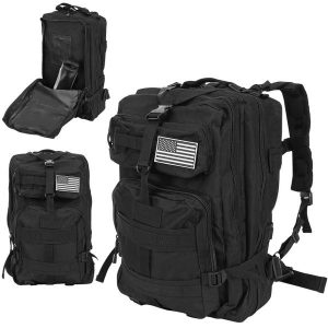 Plecak Turystyczny Militarny Survival 38l c ISO TRADE. Czarne plecaki TRIZAND. Za 79,90 zł.