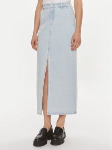 Vila Spódnica jeansowa Kira 14096846 Błękitny Regular Fit. Niebieskie spódnice Vila, bez wzorów, z bawełny. Za 169,99 zł.