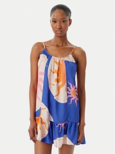 Maaji Sukienka letnia Magnolia PT1730CSD017 Niebieski Regular Fit. Niebieskie kombinezony Maaji, na lato, m, bez wzorów, z wiskozy, bez kołnierzyka, bez ramiączek. Za 339,99 zł.