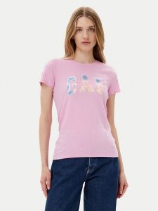 Gap T-Shirt 776775-06 Różowy Regular Fit. Czerwone t-shirty GAP, s, bez wzorów, z bawełny, bez kołnierzyka, bez ramiączek. Za 79,99 zł.