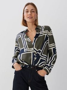 Someday Koszula "Zirvea" w kolorze oliwkowo-białym rozmiar: 38. Białe koszule someday., bez wzorów, bez kołnierzyka, bez ramiączek. Za 218,05 zł.