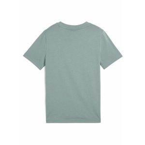 Młodzieżowa koszulka ESS z logo No. 1 PUMA Green Moon. Zielona bluzki Puma, m, bez wzorów, z gumy, młodzieżowe, bez kołnierzyka, bez ramiączek. Za 79,00 zł.