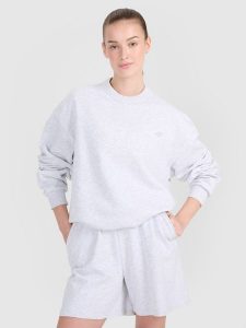 4F Bluza dresowa nierozpinana bez kaptura uniseks - szara XS. Szare bluzy 4f, xs, bez wzorów, z bawełny, bez kaptura. W wyprzedaży za 69,99 zł.