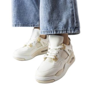 Beżowe sneakersy z łączonych materiałów Malas beżowy. Brązowe trampki bez wzorów, z materiału, bez zapięcia. Za 84,03 zł.