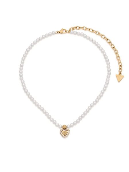 Guess Naszyjnik JUBN06 090JW Biały. Białe naszyjniki Guess, ze stali. Za 398,99 zł.