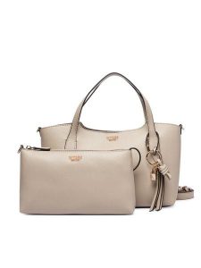 Guess Torebka HWBG97 35060 Beżowy jasny. Brązowe shopper bag Guess, z aplikacjami, ze skóry, bez dodatków. Za 584,99 zł.