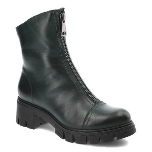 Zielone Botki Simen Damskie Skórzane Modne Obuwie. Zielone botki Simen, na zimę, bez wzorów, ze skóry, bez obcasa, na płaskiej podeszwie, bez zapięcia. Za 529,00 zł.