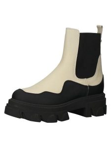 Steve Madden Skórzane sztyblety w kolorze kremowo-czarnym rozmiar: 38. Brązowe botki Steve Madden, bez wzorów, bez zapięcia. Za 252,99 zł.