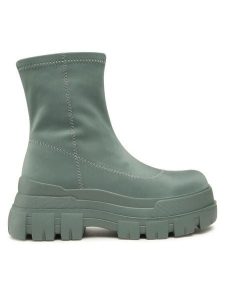 Jenny Fairy Botki LS5851-01 Zielony. Zielone botki Jenny Fairy, bez wzorów, z materiału, bez obcasa, na płaskiej podeszwie, bez zapięcia. Za 149,99 zł.