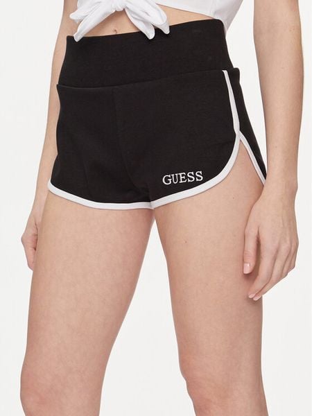 Guess Szorty sportowe E4GD04 KBP41 Czarny Relaxed Fit. Czarne spodenki sportowe Guess, xl, z aplikacjami, z bawełny. Za 239,99 zł.
